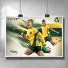 Unique soccer poster by Sports Cave, featuring women's soccer player from the Matilda's, Steph Catley.