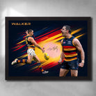 Black framed AFL art by Sports Cave, featuring Taylor Walker from the Adelaide Crows.