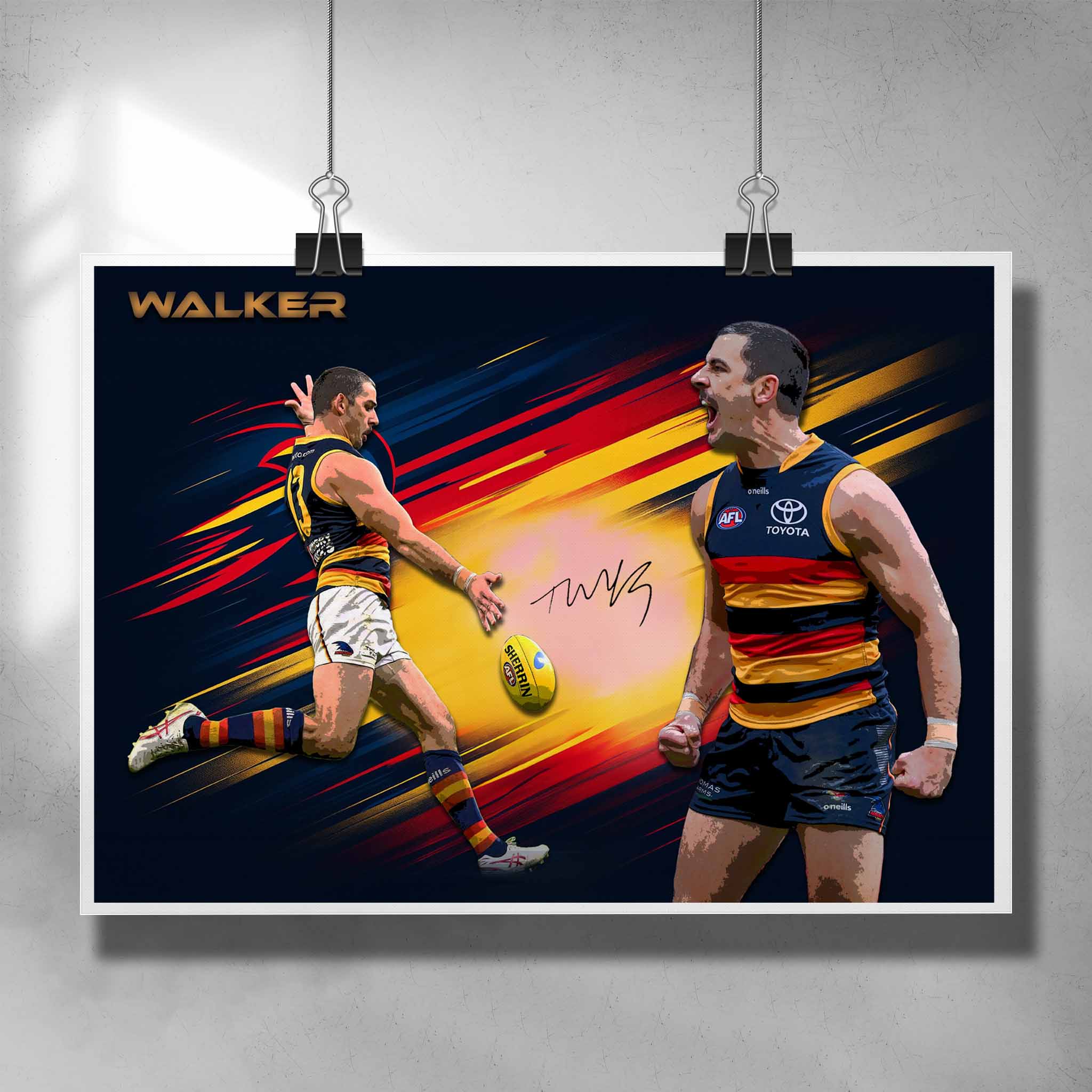 AFL Poster by Sports Cave, featuring Taylor Walker from the Adelaide Crows.