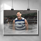 AFL Poster by Sports Cave, featuring Tom Hawkins from the Geelong Cats.