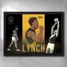 Black framed AFL art by Sports Cave featuring Tom Lynch from the Richmond Tigers.