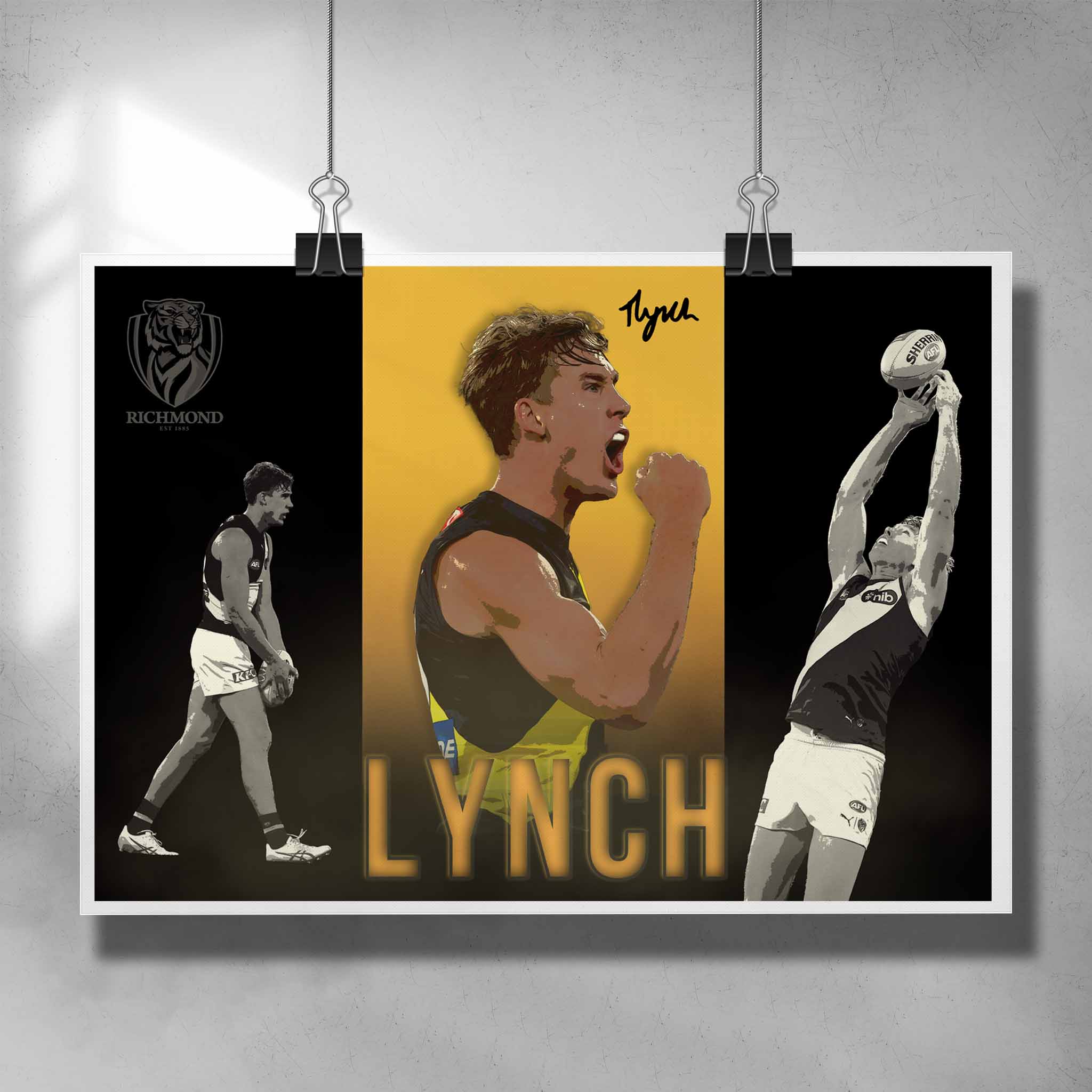 AFL poster by Sports Cave featuring Tom Lynch from the Richmond Tigers.