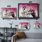 Visual representation of Tom Trbojevic framed art size options, ranging from A4 to A2, for selecting the right size for your space.