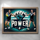Oak framed AFL art by Sports Cave, featuring Travis Boak from the Port Adelade Power.