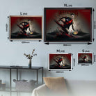 Framed Zach Merret poster sizing guide.