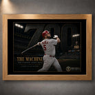 Oak framed Albert Pujols 700 baseball wall art featuring The Machine home run milestone design.