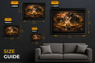Alexander Volkanovski UFC wall art size guide showing small to extra large formats for limited edition sports prints selection.