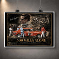 Unframed Allan Moffat 500 Miles Alone motorsport wall art design for Bathurst and Ford racing collectors.
