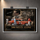 Unframed Allan Moffat 500 Miles Alone motorsport wall art design for Bathurst and Ford racing collectors.