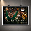 Unframed Kevin Garnett basketball wall art featuring the Anything Is Possible 2008 championship celebration design.
