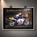 Unframed Wayne Gardner motorsport wall art design celebrating the 1987 500cc world championship and Australian racing history.
