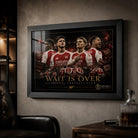 Framed football wall art in man cave
