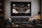 Modern man cave wall décor featuring The Era framed sports art of Barry Bonds and Ken Griffey Jr. rivalry