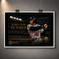 Unframed Born for October Andruw Jones baseball wall art presented as a gallery print with white border and clips.