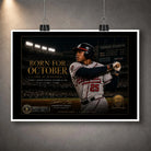 Unframed Born for October Andruw Jones baseball wall art presented as a gallery print with white border and clips.