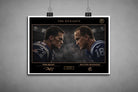 Tom Brady vs Peyton Manning man cave wall décor unframed print highlighting iconic NFL rivalry artwork
