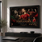 Premium Bruno Fernandes Portugal sports wall art showcased in a modern office with elegant football décor.