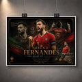 Unframed Bruno Fernandes limited edition sports prints showcasing Portugal football passion and iconic moments.