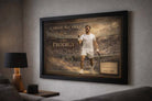 Carlos Alcaraz framed artwork styled in a modern living space, adding bold energy and character as man cave wall décor.