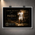 Unframed Carlos Alcaraz tennis wall art print with dramatic court energy for collectors and tennis fans.