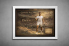 Carlos Alcaraz in a white frame mockup, highlighting clean contrast and modern presentation in elegant framed sports memorabilia.