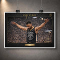 Chef Curry basketball wall art as an unframed print, clipped on a wall with a white border.