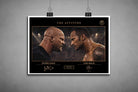Stone Cold vs The Rock unframed print version, detailed sports wall art showcasing their legendary WWE rivalry