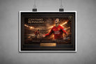 Unframed mockup of Cristiano Ronaldo's limited edition sports wall art, capturing his dynamic Manchester United moment and elite accomplishments.