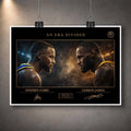 Unframed Curry vs LeBron artwork featuring an intense face-off, bold nba wall art designed for modern collectors.
