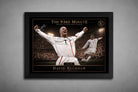 David Beckham “93rd Minute” framed sports art in black frame, capturing his iconic free kick celebration for England