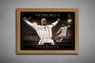 David Beckham soccer artwork in oak frame, premium sports collectibles piece highlighting his legendary 93rd minute goal