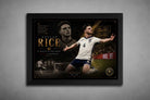 Declan Rice framed sports memorabilia in a sleek black frame featuring England’s Euro 2024 clash vs Switzerland.