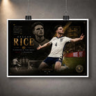 Declan Rice England soccer wall art shown as an unframed print with a clean white border.