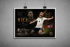 Declan Rice unframed sports art prints featuring England’s dramatic Switzerland goal celebration artwork.