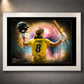 Ellyse Perry cricket wall art in a clean white frame, a premium sports collectible for Australian cricket fans.