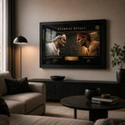 Federer vs Nadal tennis wall art in a premium living room, styled as collector-ready sports wall art for true fans.