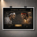 Unframed Federer vs Nadal Eternal Rivals tennis art print, limited edition sports prints made for true fans.