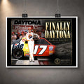 Unframed Darrell Waltrip NASCAR wall art design featuring the Finally Daytona tribute and No. 17 Tide race car.