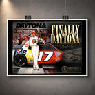 Unframed Darrell Waltrip NASCAR wall art design featuring the Finally Daytona tribute and No. 17 Tide race car.
