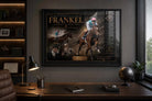 Frankel horse racing sports wall art in a modern office setup with elegant man cave wall décor styling.