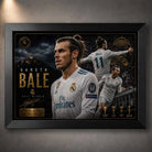 Gareth Bale Real Madrid sports wall art in a black frame with premium football poster styling.