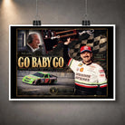 Unframed Dale and Ned Jarrett Go Baby Go NASCAR wall art design featuring the 1993 Daytona 500 tribute.