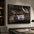 Greg Murphy Bathurst wall art displayed in a clean office setting for collectors of iconic racing moments.