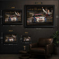 Greg Murphy Bathurst wall art size guide showing framed options for limited edition motorsport collectors.