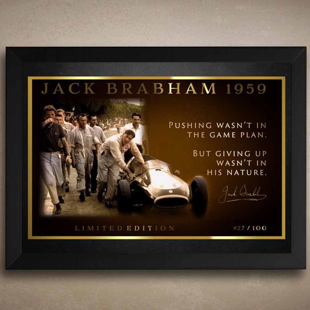 Jack Brabham Pushing His Own Car Wall Art