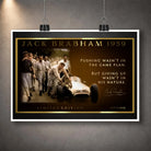 Jack Brabham 1959 motor racing wall art print version on a neutral wall.