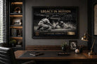 Jackie Robinson 1955 World Series artwork in office setting, refined man cave wall décor for baseball enthusiasts