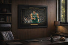 Jayson Tatum Boston Celtics framed print displayed in luxury office interior, premium sports wall art for collectors.