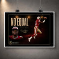 Unframed Jerry Rice NFL wall art featuring the No Equal design, portrait, signature and action scene.