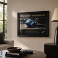Johnson Bathurst 1980 wall art displayed in a modern living room for serious Australian motorsport collectors.